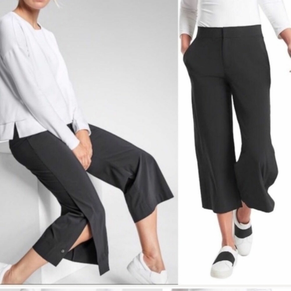 Athleta Tribeca  Tern Gray Cropped Wide Leg Pants Size 4 - Picture 16 of 16